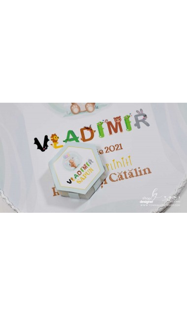 Trusou botez cu ursuleti si baloane colorate Animal Font 7